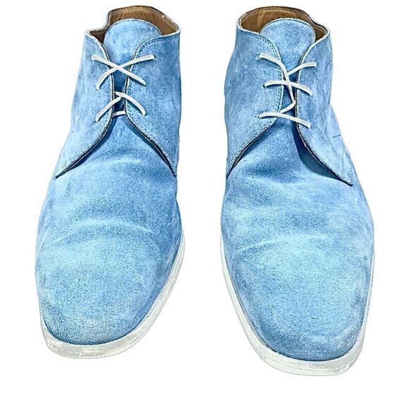 Sutor Mantellassi Blue Suede Chelsea Boots Mens US 10.5 / UK 9.5 Luxury Italian main image 6